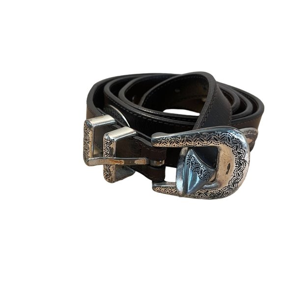 Bill Adler Studio Leather Conch Medallion Southwestern Belt Men 38 Brown - Picture 1 of 6